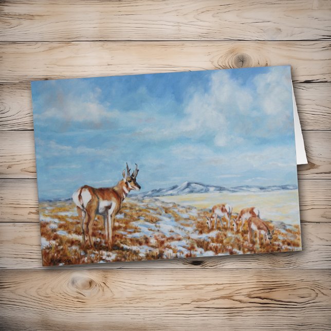 Antelope de invierno en tarjeta de felicitación Wy (Subido por el creador)