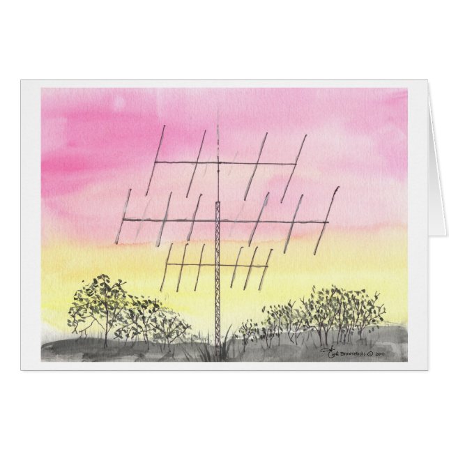 Antena grande en la puesta del sol (Anverso (Horizontal))