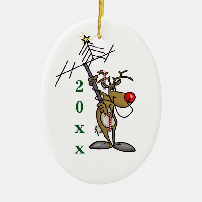 Antena que acciona de Rudolph con el ornamento de (Frente)