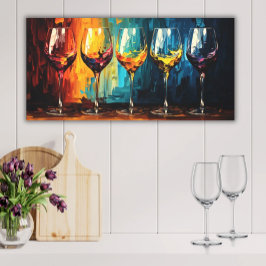 Anteojos de vino coloridos Arte horizontal