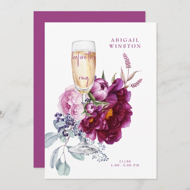 Antes de la invitación a la novia del Ring Champag (Anverso / Reverso)