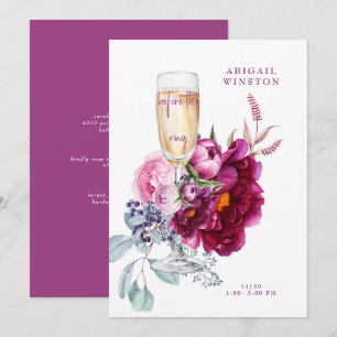 Antes de la sortija Champagne Magenta Invitación N