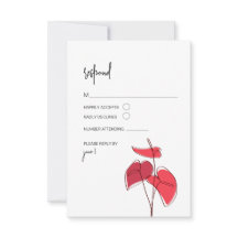 Anthurium ・ Plano de línea floral ・ Tarjeta RSVP m
