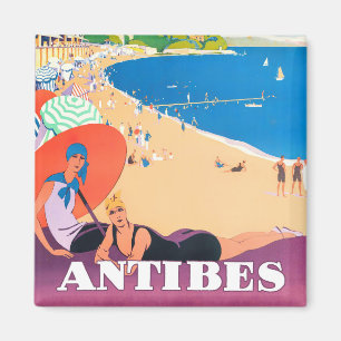 Antibes France imán de viaje vintage