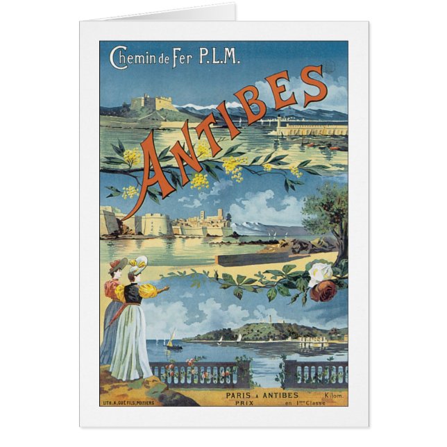 Antibes Vintage Travel Poster (Frente)