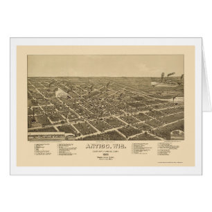 Antigo, mapa panorámico de los WI - 1886