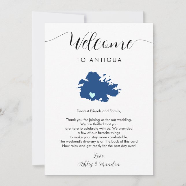 Antigua carta de bienvenida Boda carta de bienveni (Anverso)