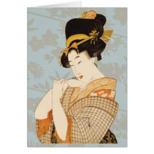 Antigua Geisha Japonesa Entreteniendo en Kimono