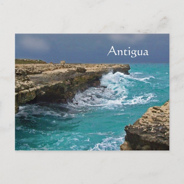 Antigua, Indias Occidentales, postal de recuerdo (Anverso)