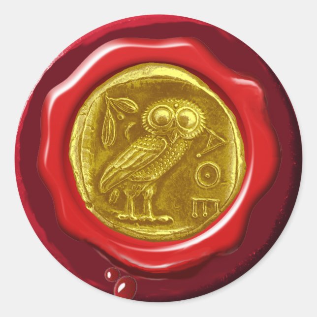 ANTIGUA OWL ORO AMARILLO SELLO DE CERO ROJO (Anverso)