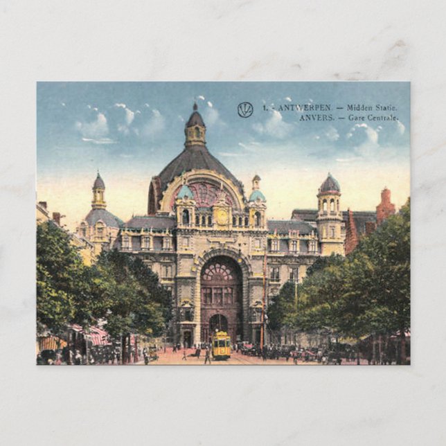 Antigua postal - Amberes/Anvers, Bélgica (Anverso)
