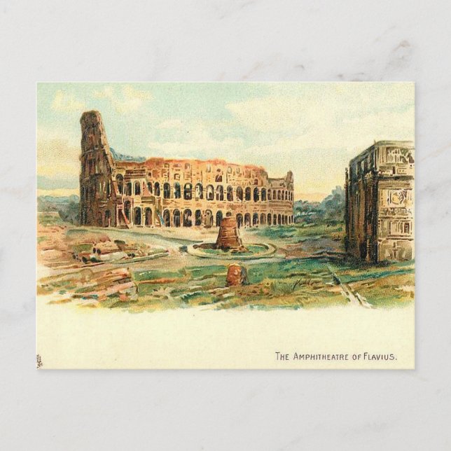 Antigua postal - Anfiteatro de Flavio, Roma (Anverso)