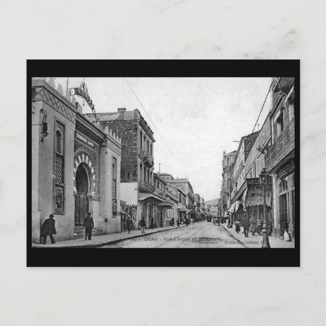 Antigua postal - Argelia, Orán, Rue d'Arzew (Anverso)