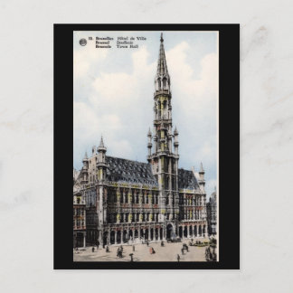 Antigua postal - Ayuntamiento de Bruselas