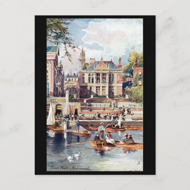 Antigua postal - Ayuntamiento, Richmond, Londres. (Anverso)