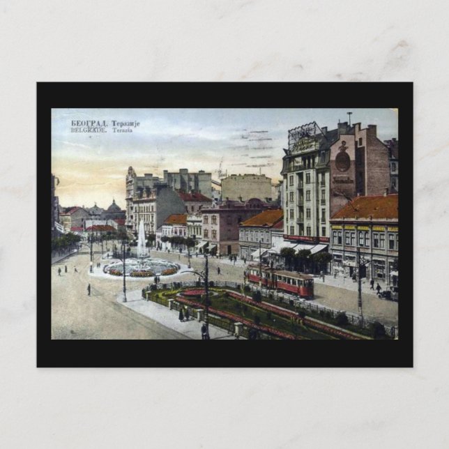 Antigua postal - Belgrado, Terazije en 1934 (Anverso)