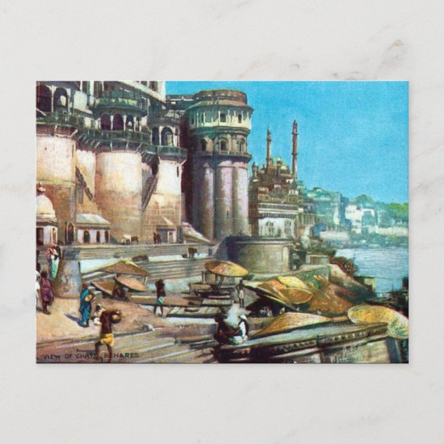 Antigua postal - Benares (Varanasi), India (Anverso)