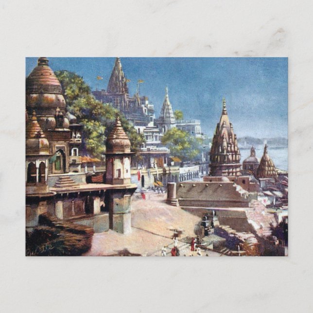 Antigua postal - Benares (Varanasi), India (Anverso)
