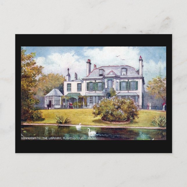Antigua postal - Biblioteca del Parque Ravenscourt (Anverso)