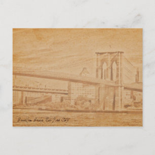 antigua postal Brooklyn Bridge