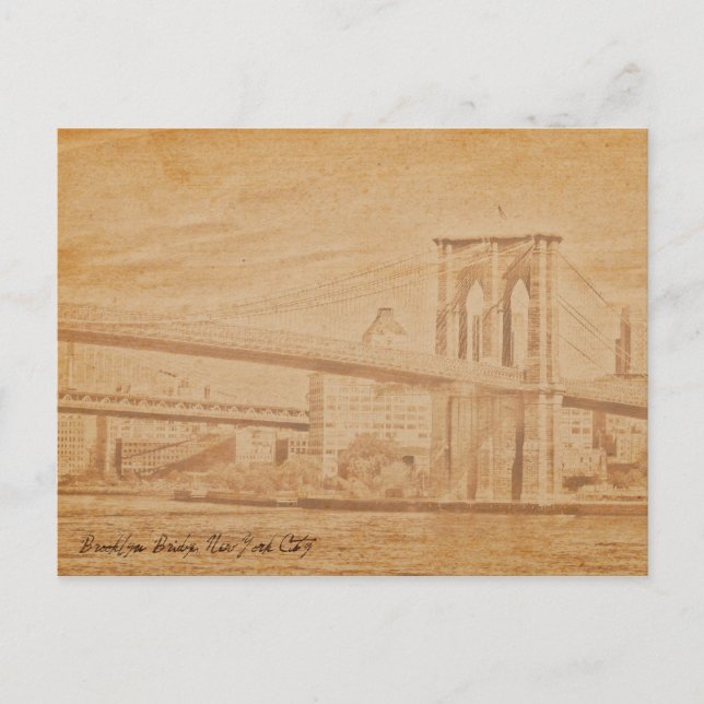 antigua postal Brooklyn Bridge (Anverso)