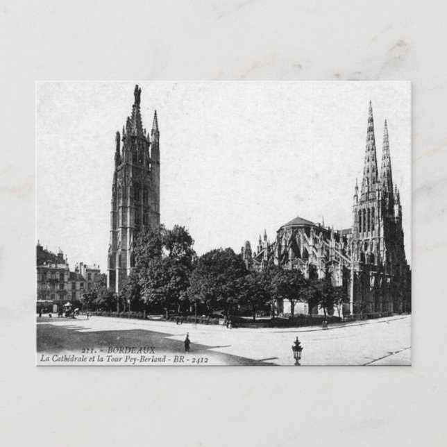 Antigua postal - Burdeos, Francia (Anverso)