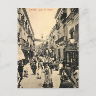 Antigua postal - Calle la Sierpes, Sevilla, España