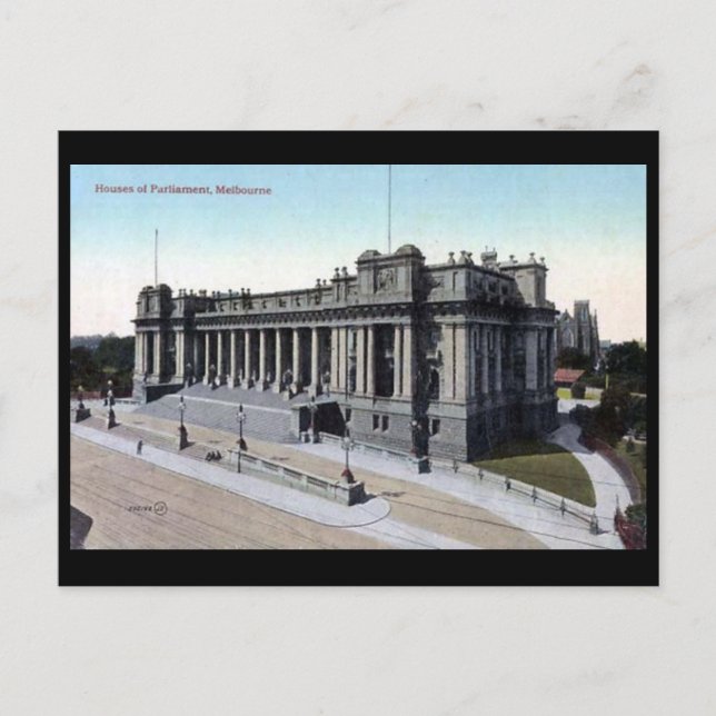 Antigua postal - Cámaras del Parlamento, Melbourne (Anverso)