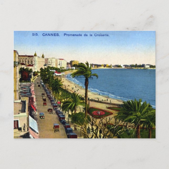 Antigua postal - Cannes, La Croisette (Anverso)