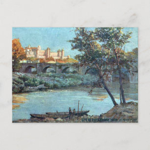 Antigua postal - Carcassonne, Aude, Francia