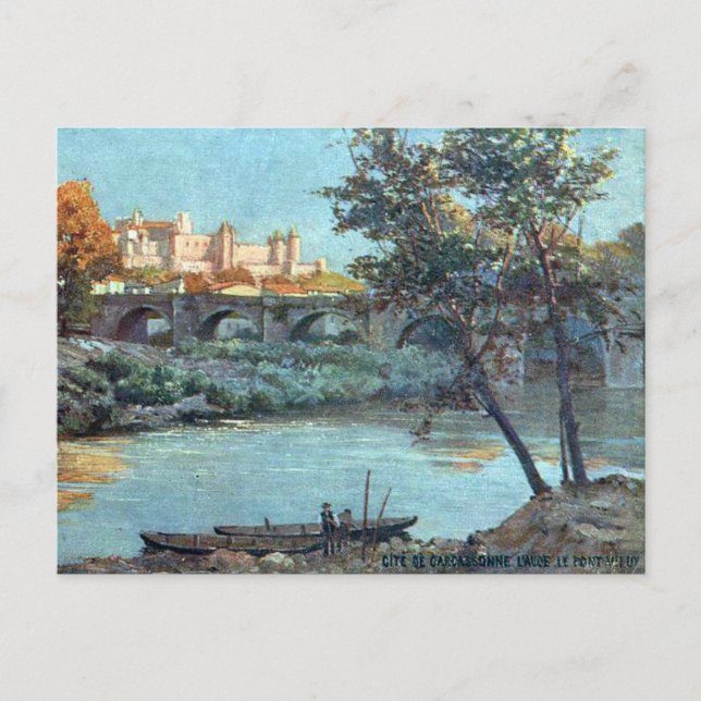 Antigua postal - Carcassonne, Aude, Francia (Anverso)
