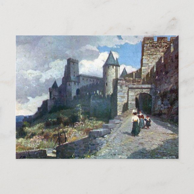 Antigua postal - Carcassonne, Aude, Francia (Anverso)