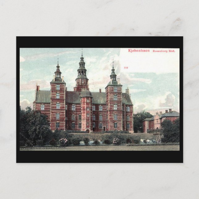 Antigua postal - Castillo de Rosenborg, Copenhague (Anverso)