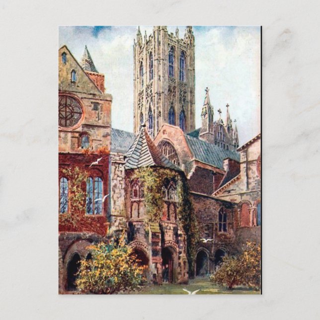 Antigua postal - Catedral de Canterbury (Anverso)