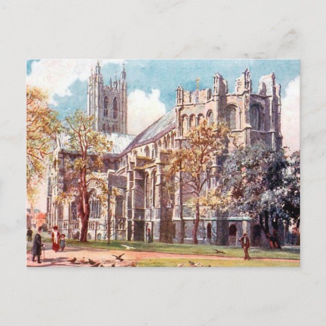 Antigua postal - Catedral de Canterbury (Anverso)
