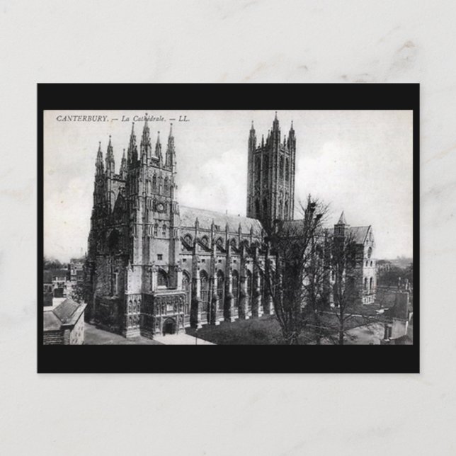 Antigua postal - Catedral de Canterbury (Anverso)