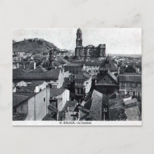 Antigua postal - Catedral, Málaga, España.