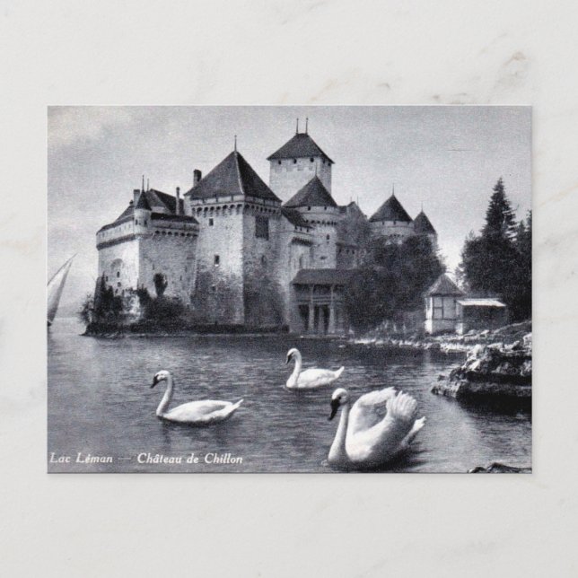 Antigua postal - Château de Chillon, Suiza (Anverso)