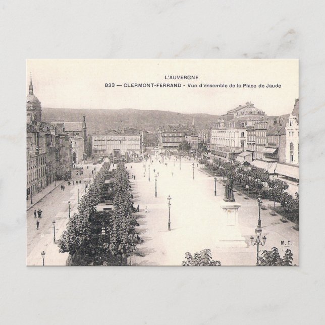 Antigua postal - Clermont-Ferrand, Francia (Anverso)
