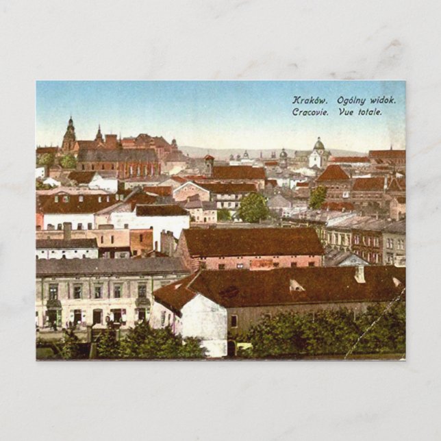 Antigua postal - Cracovia, Polonia (Anverso)