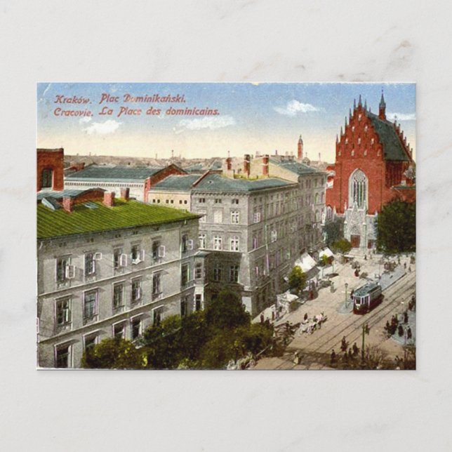 Antigua postal - Cracovia, Polonia (Anverso)
