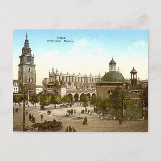 Antigua postal - Cracovia, Polonia (Anverso)
