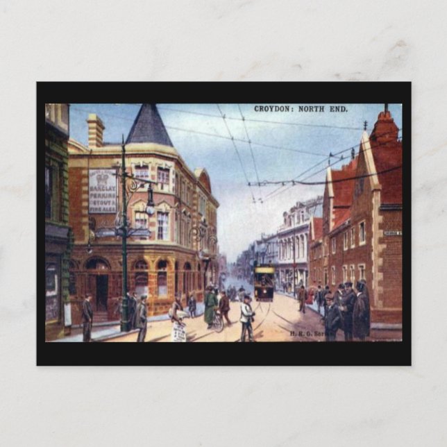 Antigua postal - Croydon, Londres (Anverso)