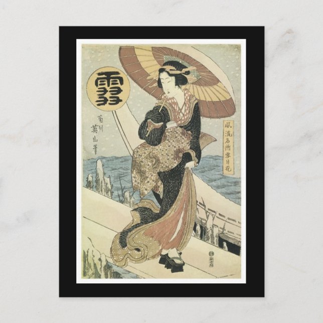 Antigua postal de arte japonesa (Anverso)