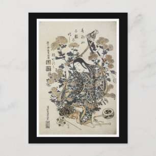 Antigua postal de arte japonesa