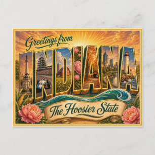 Antigua postal de Indiana
