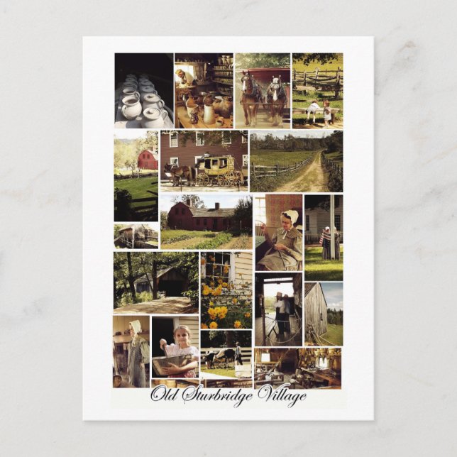 Antigua postal de la aldea Sturbridge (Anverso)
