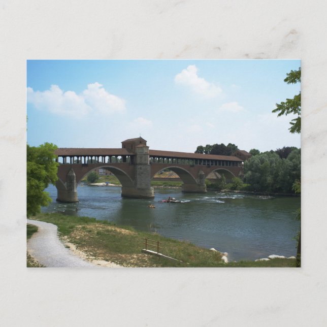 Antigua postal de Pavia Bridge (Anverso)