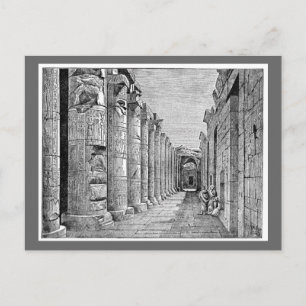Antigua postal del templo de Egipto
