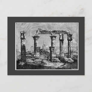 Antigua postal del templo de Egipto